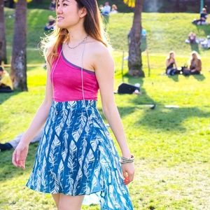 Betabrand Blue Feather Skort (limited edition!)